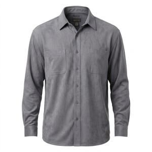 Alexander Lloyd Gray Collared Button-Up Shirt Men Tall Size 3XLT